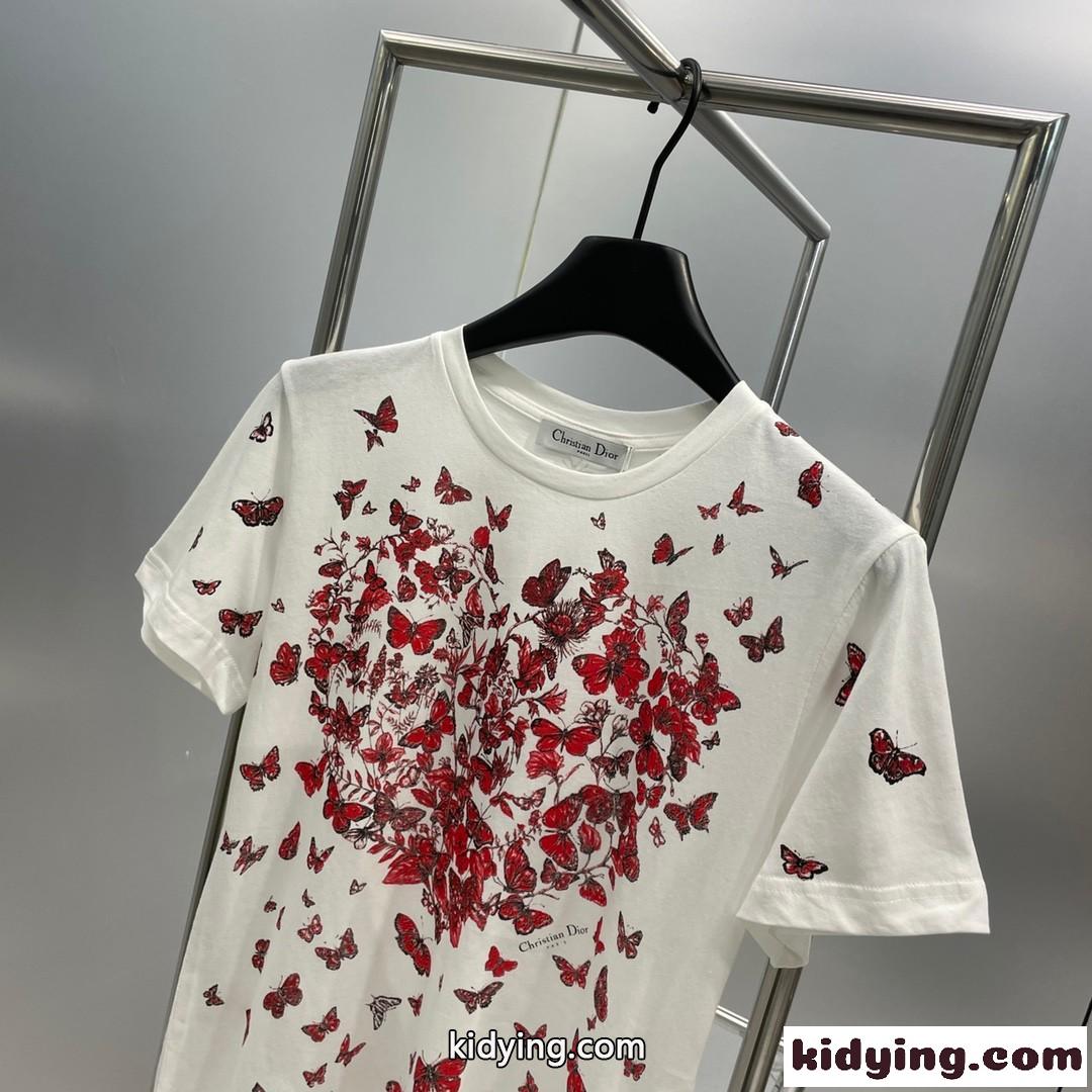 カジュアル クルーネック クリスチャン・ディオール Tシャツ コピー 半袖Tシャツ-2