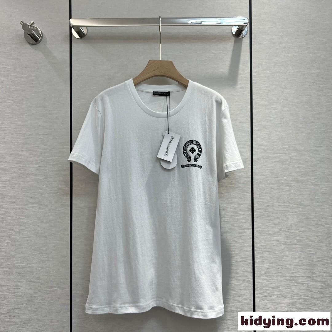 3色あり カジュアル ゆったり クロムハーツ 半袖Tシャツ コピー 定番 人気 ロゴ 刺繍 レディース ファッション-0