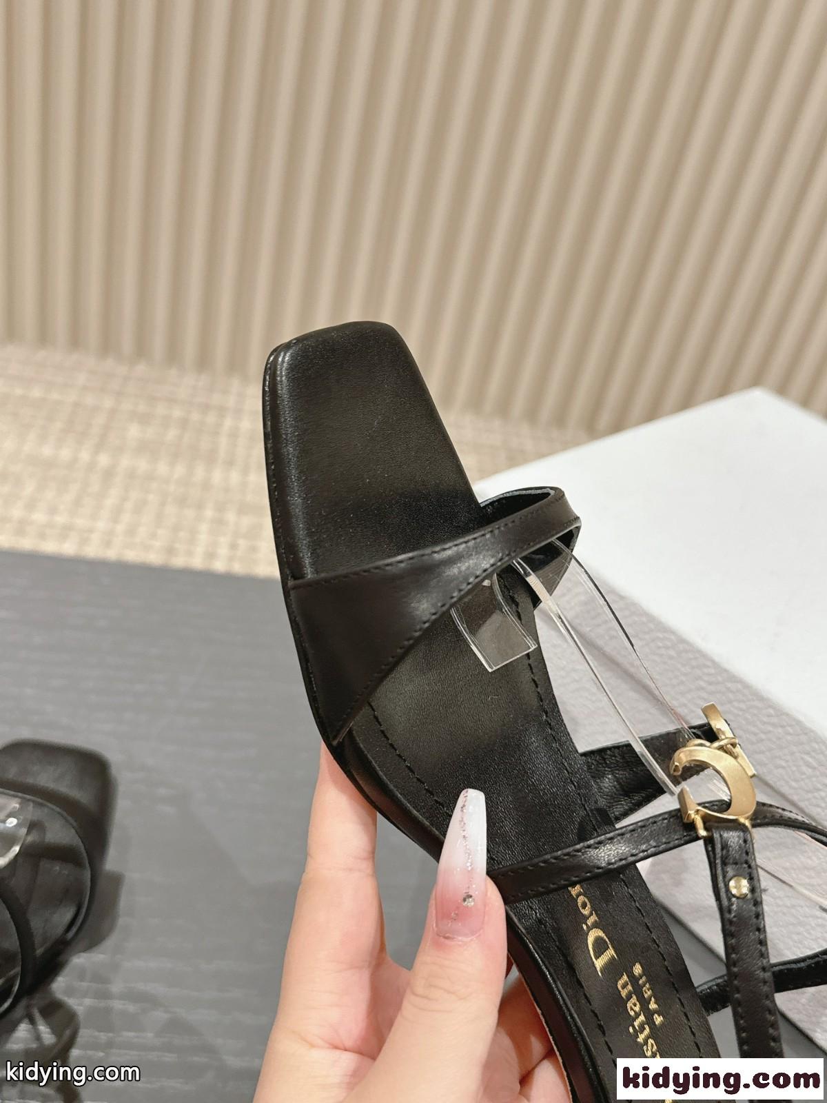 洗練された 4cm Cest Dior ヒールサンダル クリスチャン・ディオール サンダル コピー ブラック-4