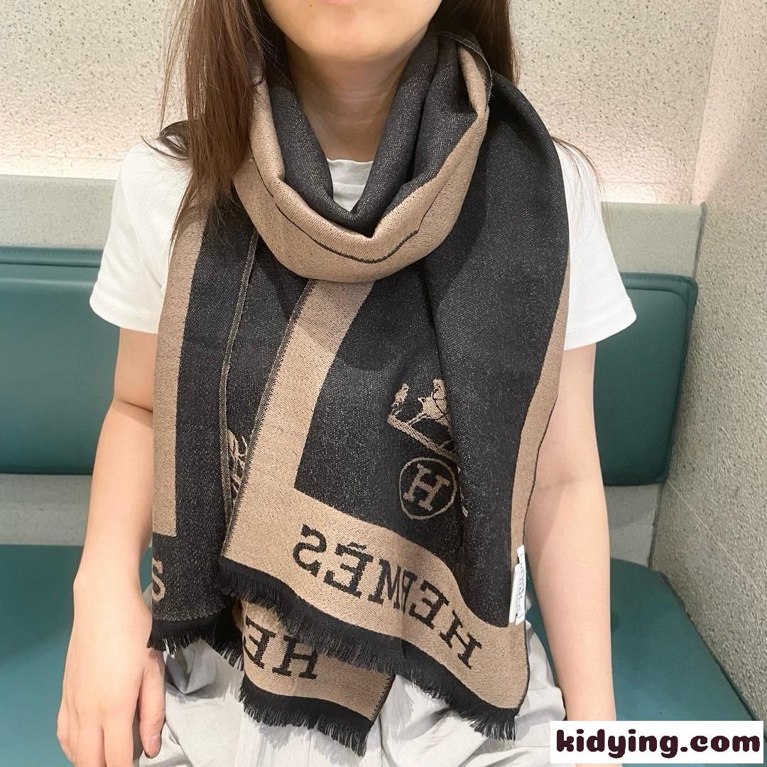 人気 お洒落 エルメス スカーフ コピー カシミヤマフラー 32*180cm-1