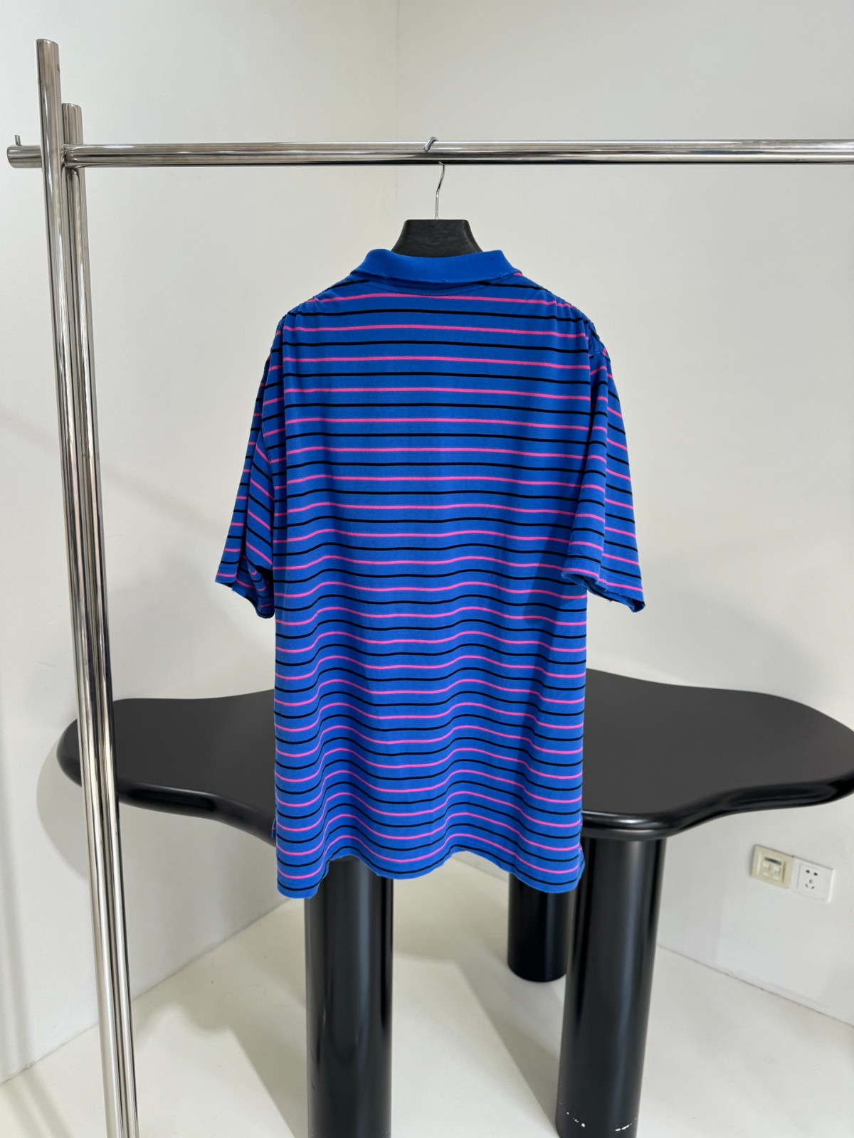 バレンシアガ Tシャツ コピー ユニセックス ローレル コットン ピケ ポロシャツ ブルー-1