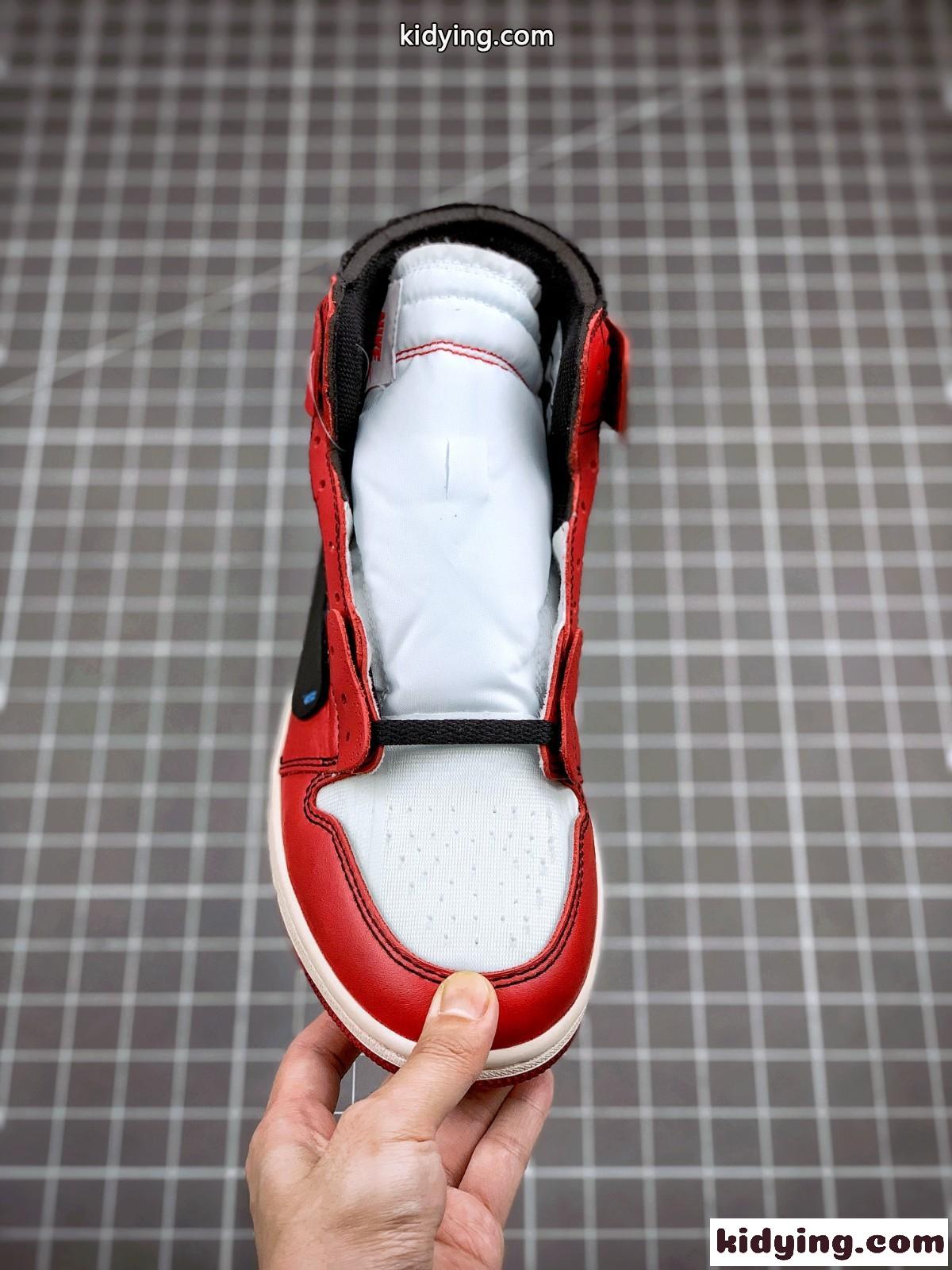 OFF-WHITE X AJ1 レッド ハイカット コンフォート オフホワイト スニーカー コピー メンズ カジュアル 高品質-0