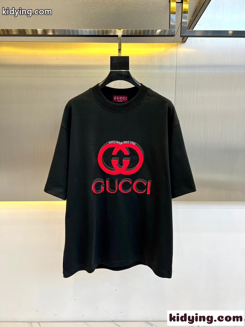 コットンジャージ リラックス 半袖Tシャツ グッチ Tシャツ コピー ブラック-0