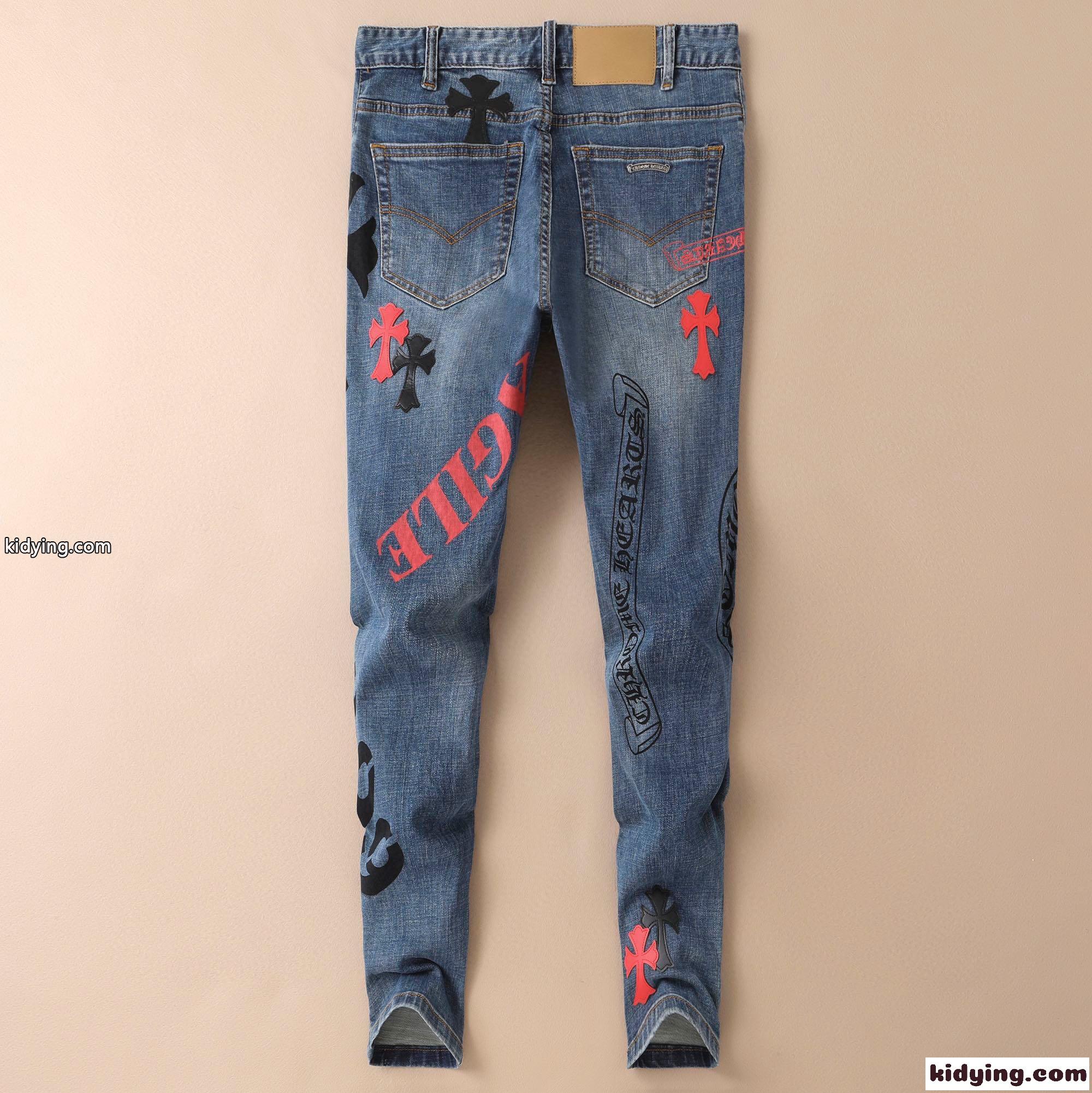 クロムハーツ ジーンズ コピーメンズ デニムパンツ カジュアル 高品質 おしゃれ スリム ズボン ストレート-1