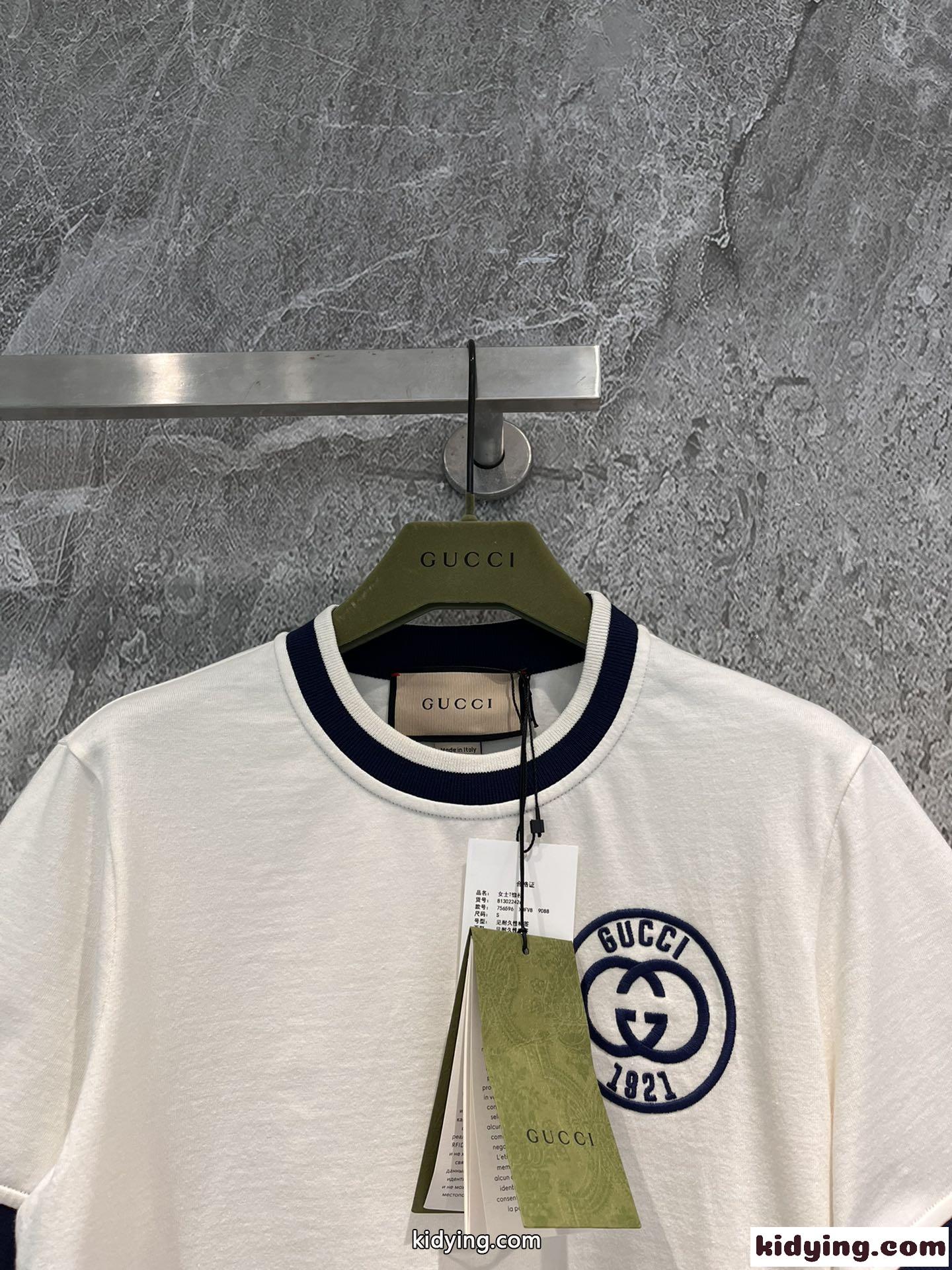 定番 ロゴ 合わせやすい クルーネック グッチ Tシャツ コピー コットン 半袖-4