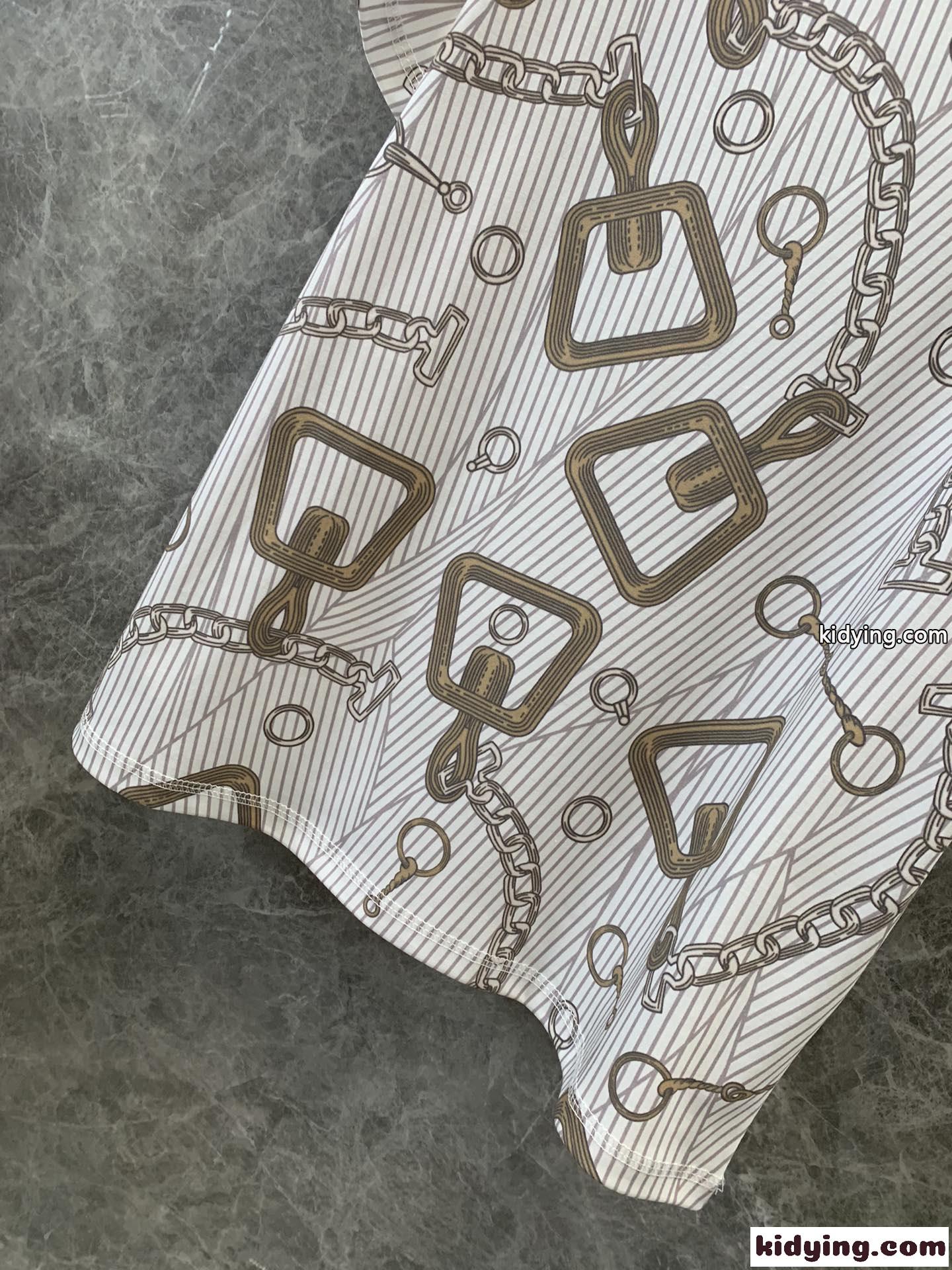カジュアル お洒落 コットン 半袖Tシャツ エルメス Tシャツ コピー ホワイト-1
