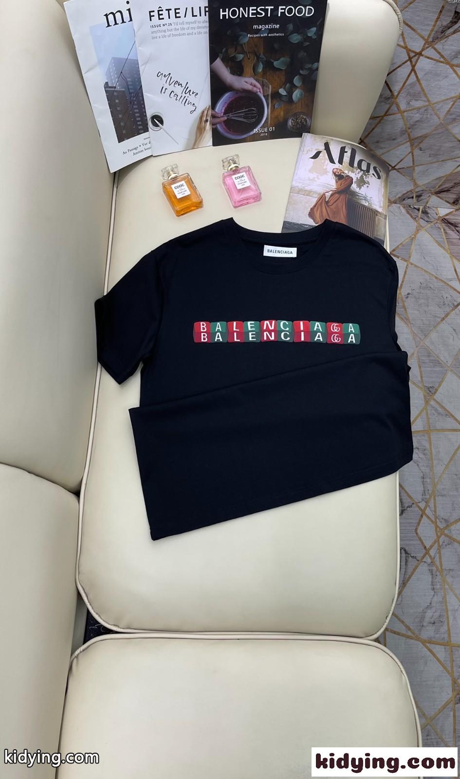 注目される プリント クールネック バレンシアガ Tシャツ コピー 半袖 カジュアル おしゃれ ブラック-3