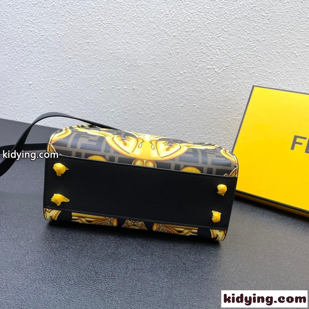 FENDI × VERSACE フェンダーチェ フェンディ バッグ 人気 コピー レディース エレガント プリント ハンドバッグ-4