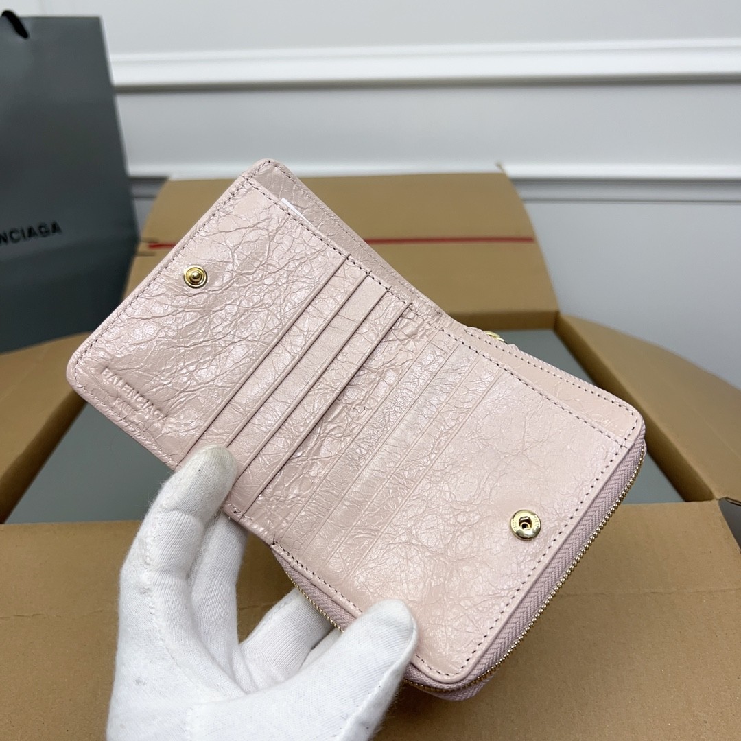 上品 高級感 コンパクトウォレット バレンシアガ 財布 コピー 二つ折り財布 ピンク-3