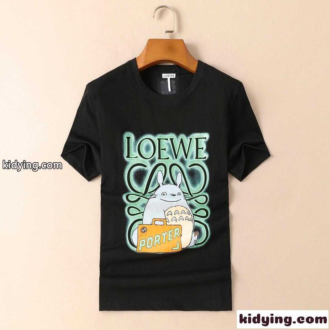 春夏 おしゃれ 柔らかい ベーシック クルーネック ロゴ 快適 ロエベ tシャツ コピー 半袖 トップス-0