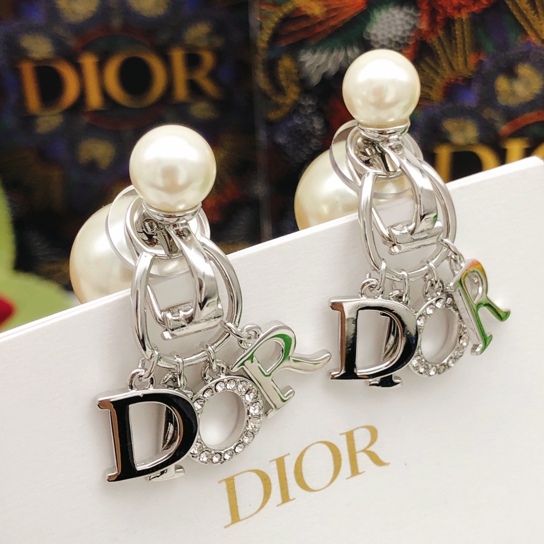 Dior Tribales クリップイヤリング クリスチャン・ディオール ピアス 偽物 シルバー-0