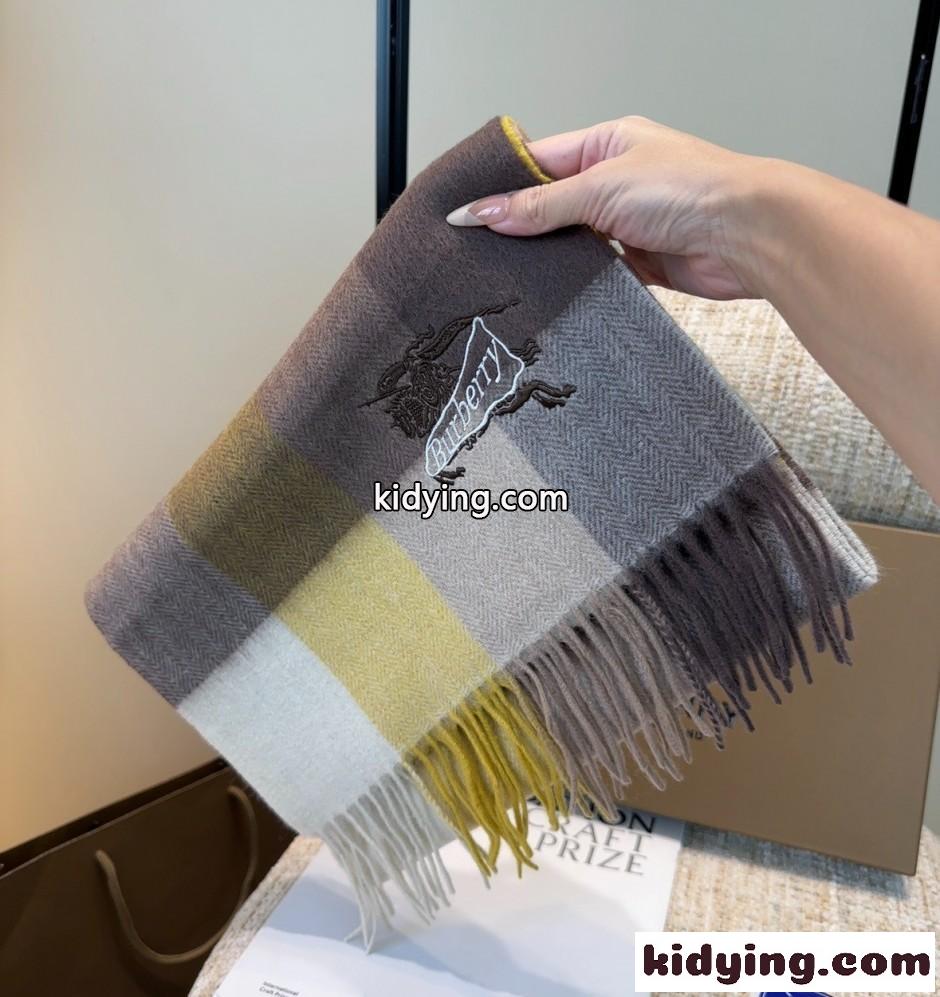 チェック柄 ロゴ刺繍 バーバリー スカーフ 偽物 クラシック マフラー 30*185cm-0