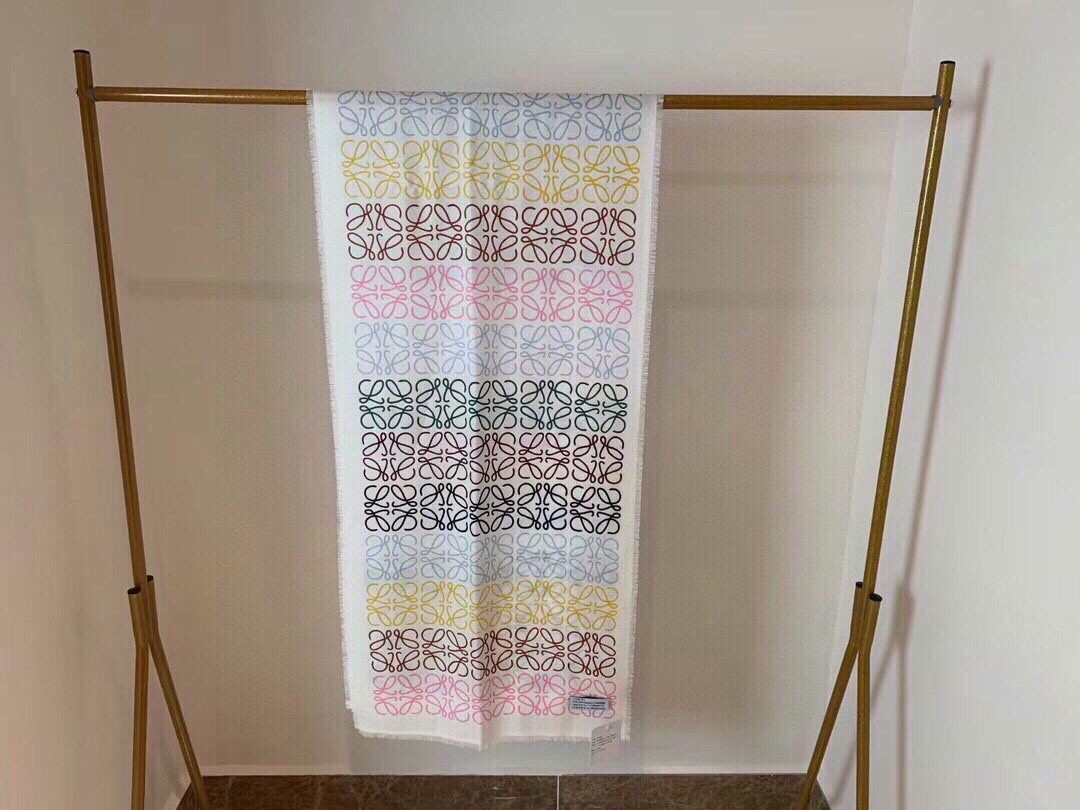ロエベ スカーフ コピー アナグラム ライン スカーフ ウール/シルク/カシミヤ-4