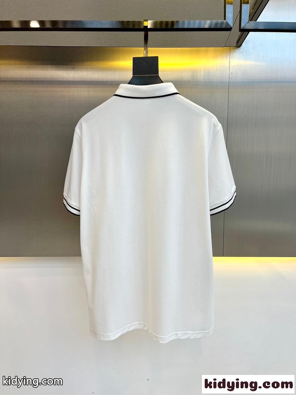 カジュアル コットン 半袖ポロシャツ エルメネジルド・ゼニア Tシャツ コピー ホワイト-5
