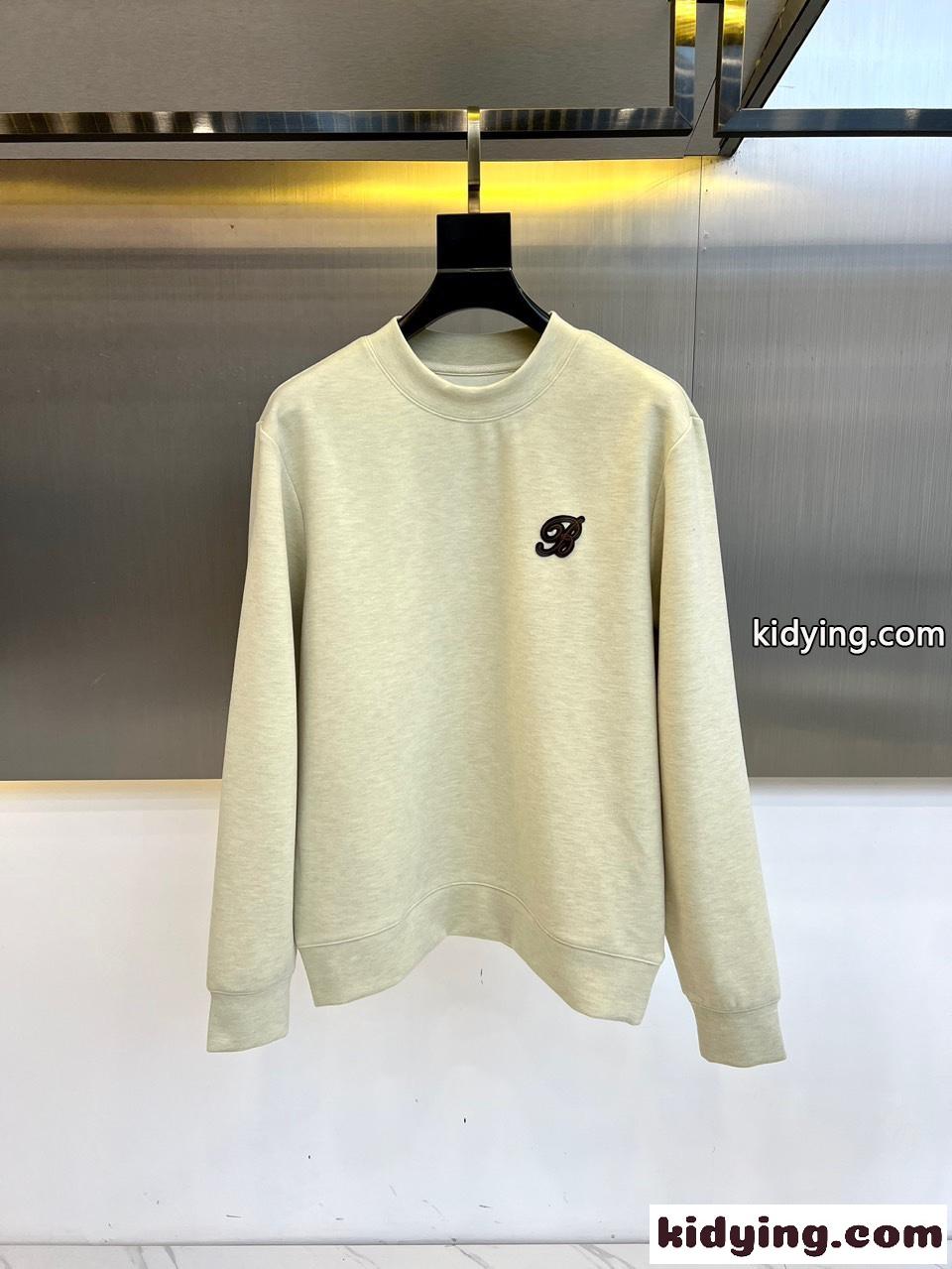 定番 カジュアル クルーネック コットンス ウェットシャツ バーバリー 長袖Tシャツ コピー カーキ-1