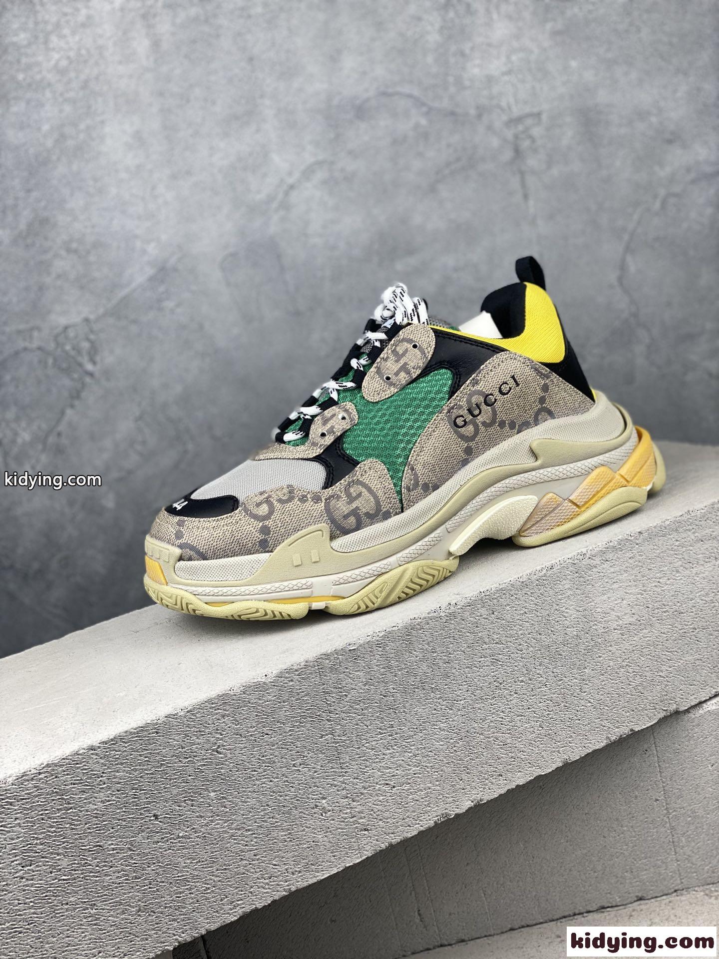Balenciaga x GUCCI おしゃれ 厚底 人気 レースアップ バレンシアガ スニーカー コピー スポーツジューズ レディース メンズ-1