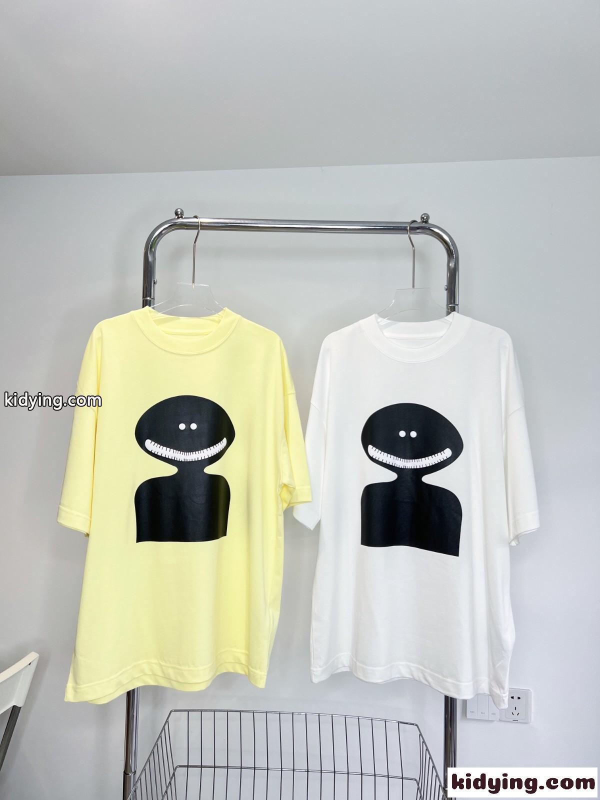 今季流行り プリント コットン トップス ビッグシルエット ミュウミュウ 半袖tシャツ コピー 体型カバー-0