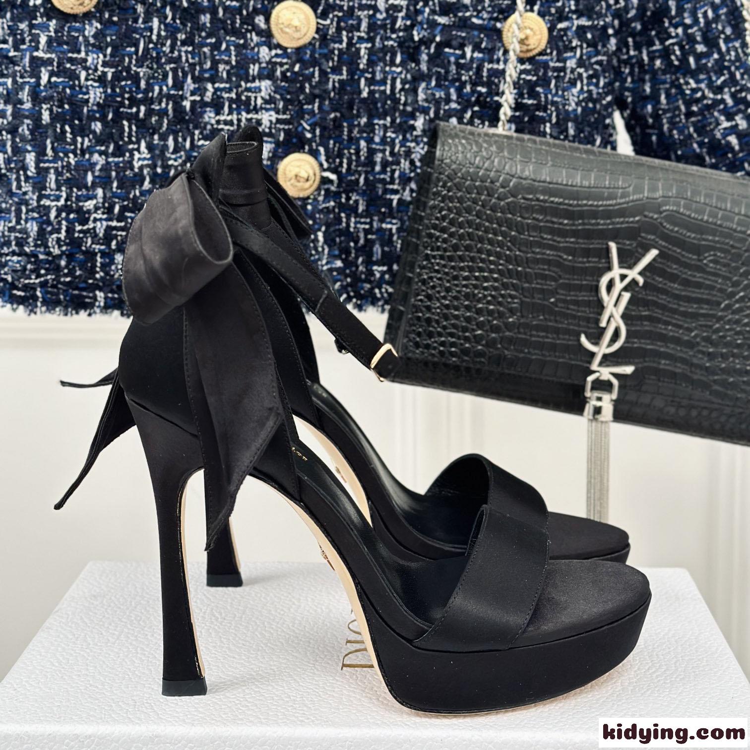 Mlle Dior ヒールサンダル クリスチャン・ディオール サンダル コピー ブラック-1