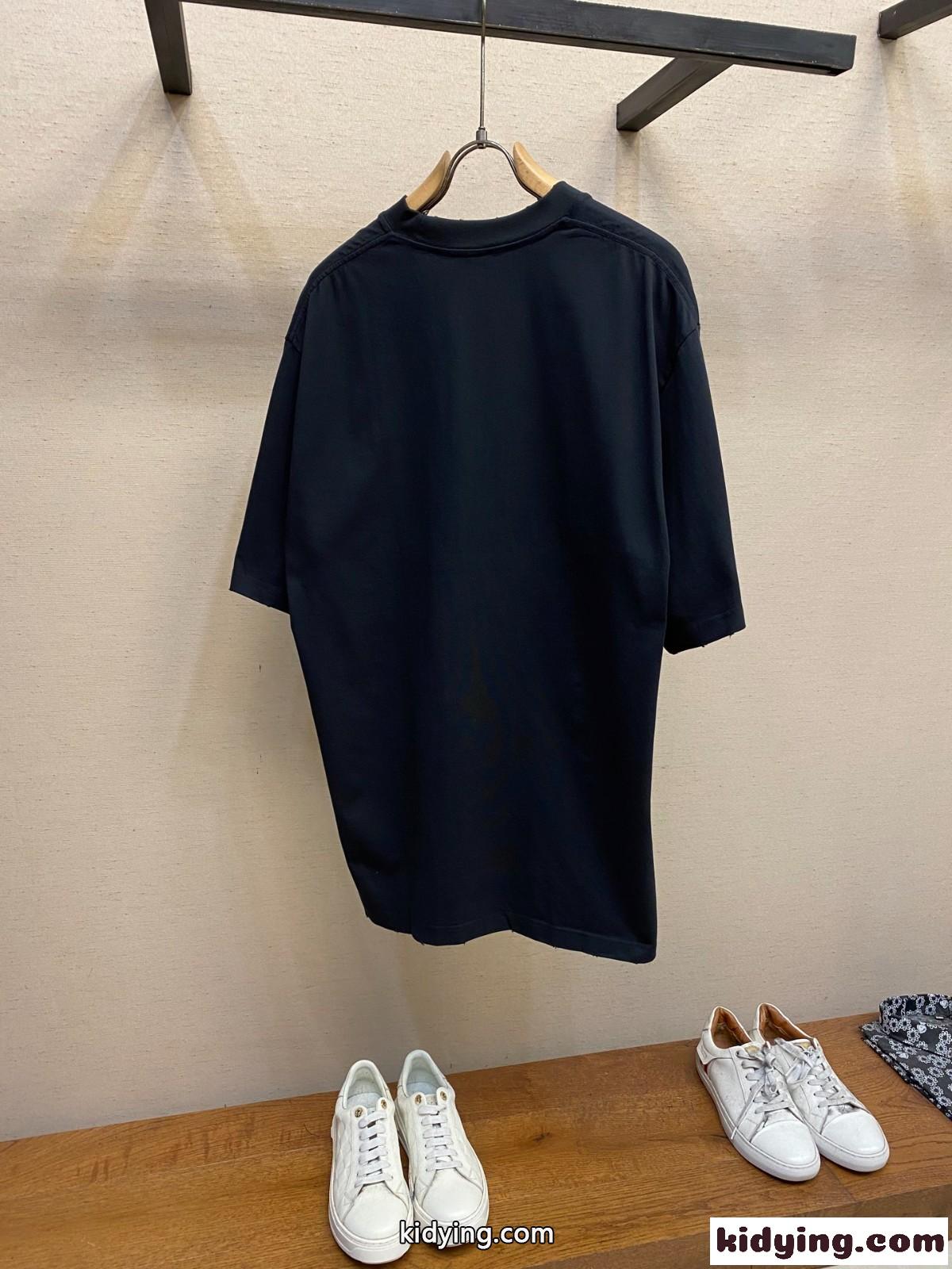 オーバーサイズ コットンジャージ 半袖Tシャツ バレンシアガ Tシャツ コピー クルーネック-1