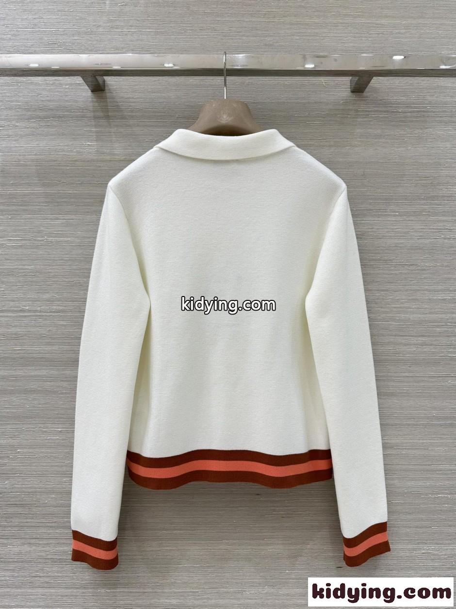 洗練された 襟付き ニットプルオーバー シャネル ニット 偽物 カシミヤ-4