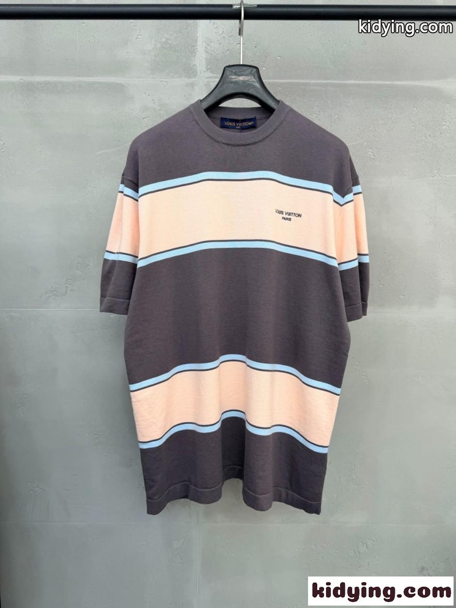 ストライプ ショートスリーブ Tシャツ ルイ・ヴィトン Tシャツ コピー-0