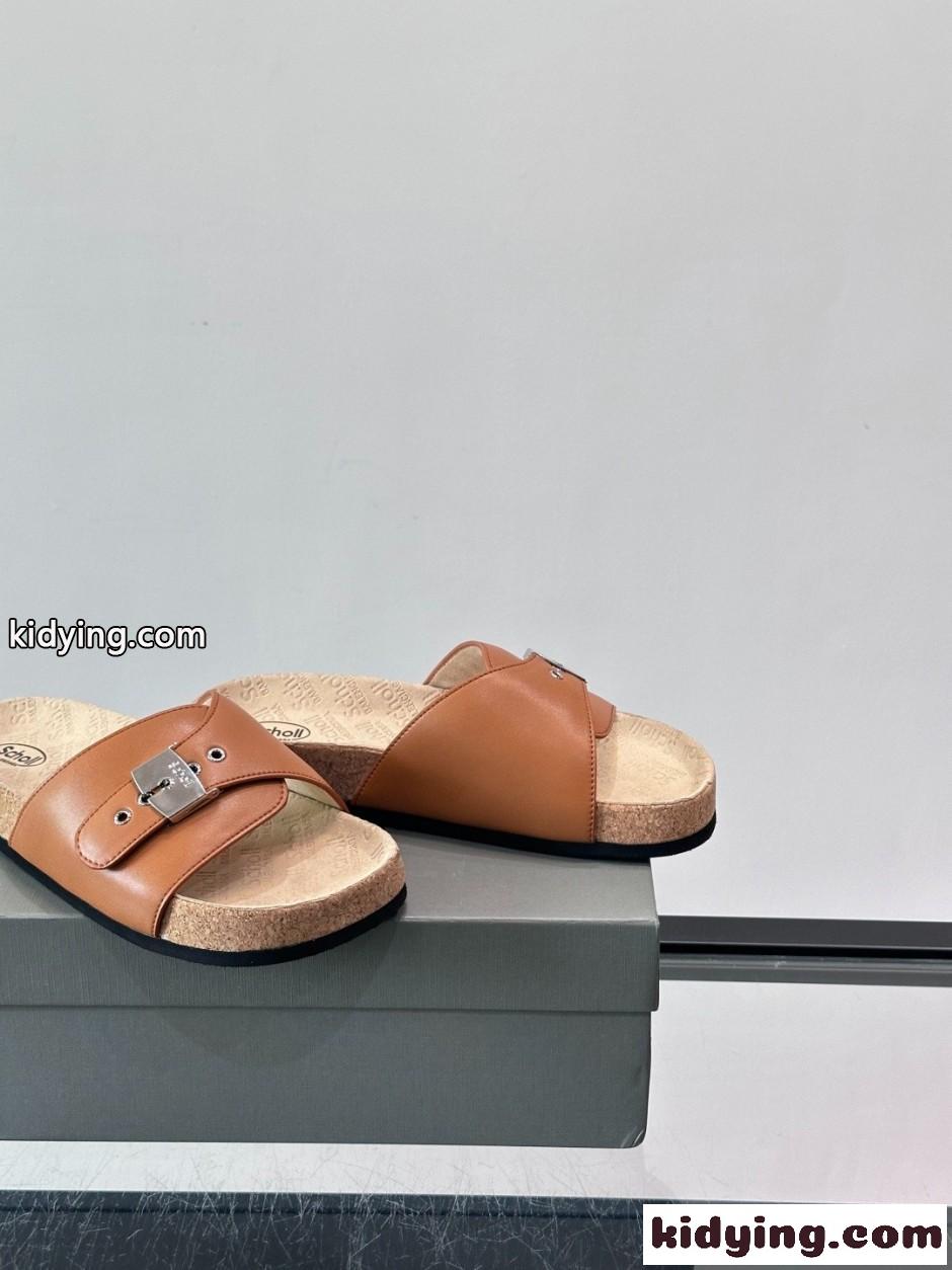 BALENCIAGA × Scholl コラボレーション サンダル バレンシアガ コピー ブラウン-3