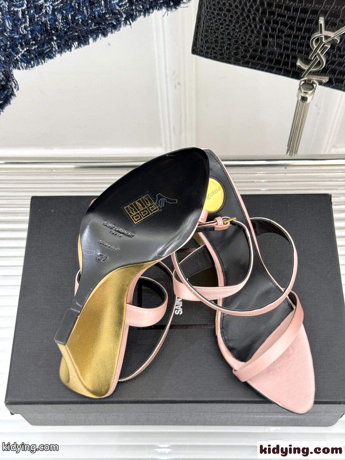注目アイテム YSL サロメ ウェッジサンダル イヴ・サンローラン コピー ピンク-4