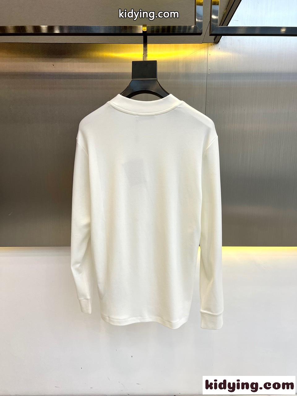 ベーシック 上品 合わせやすい 長袖Tシャツ プラダ Tシャツ 偽物 ホワイト-4