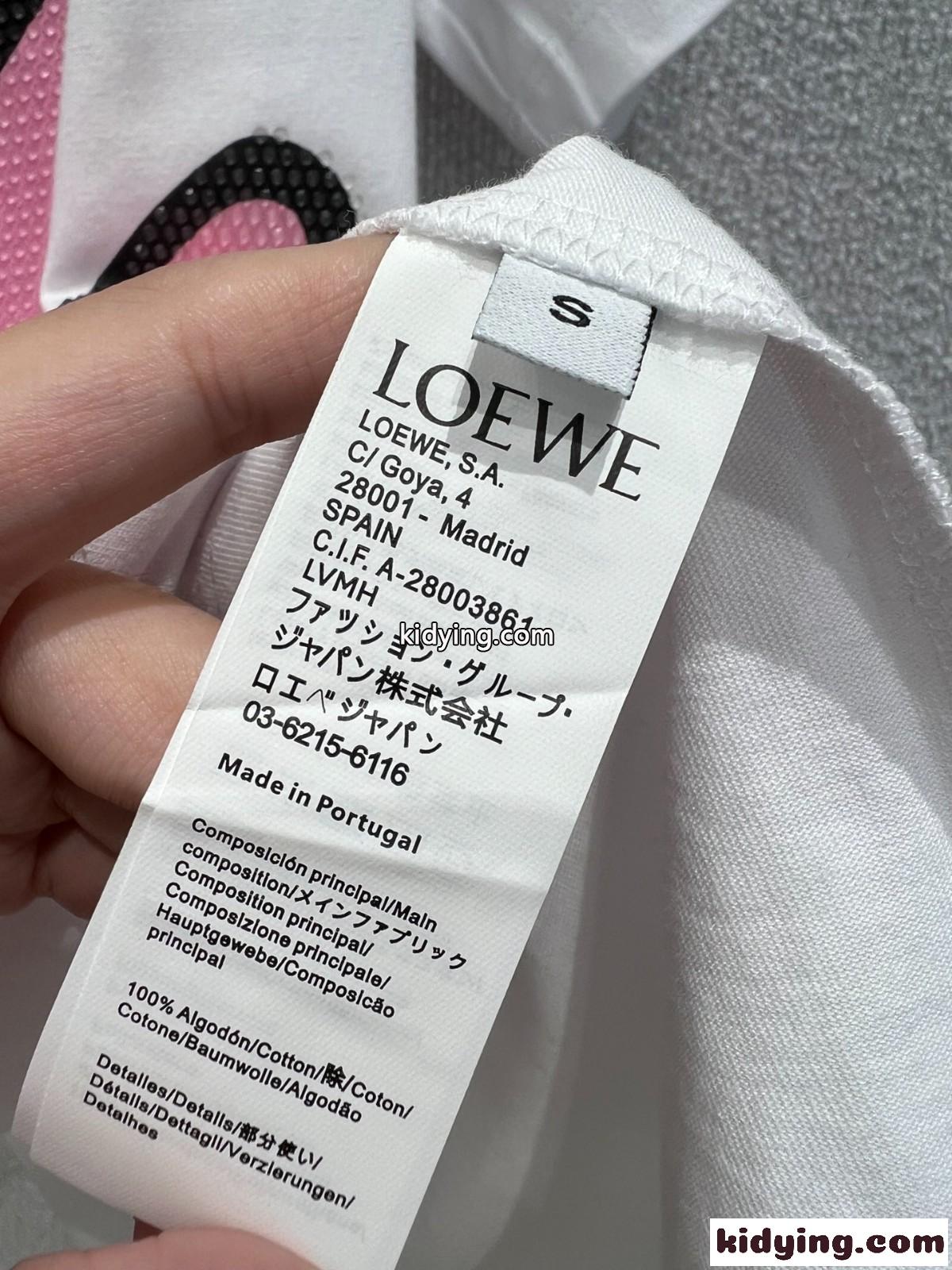 ユニセックス 可愛い おしゃれ 半袖Tシャツ ロエベ Tシャツ コピー コットン-4