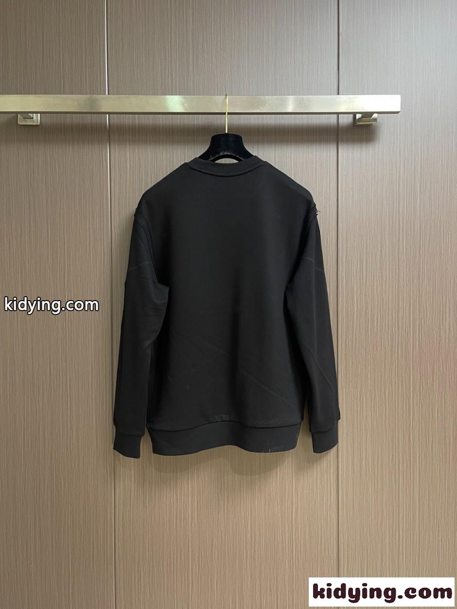 ロゴ入り クルーネック スウェットシャツ ジバンシィ Tシャツ 偽物 ブラック-0