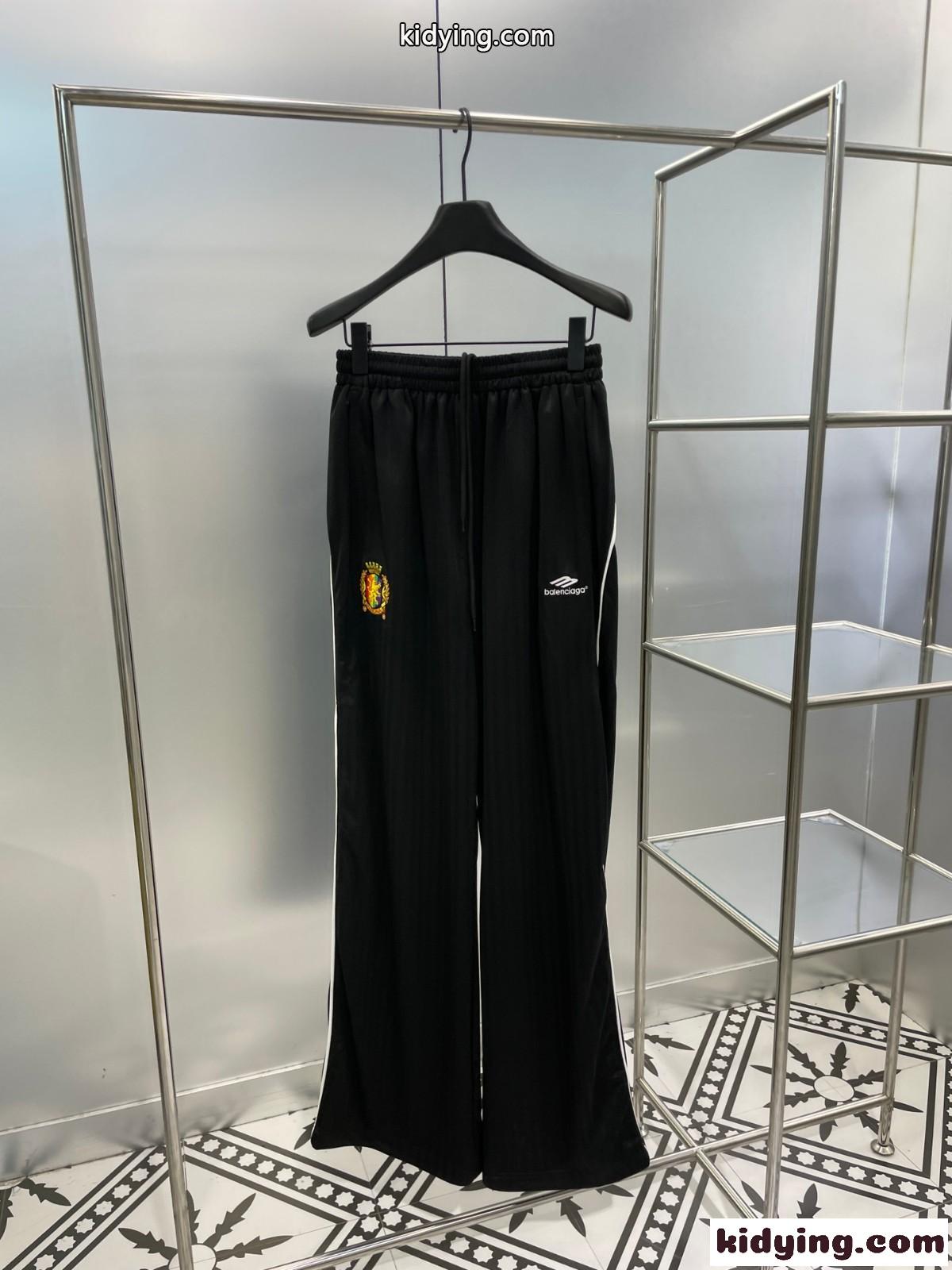SOCCER BAGGY カジュアルパンツ バレンシアガ パンツ コピー ユニセックス ブラック-0