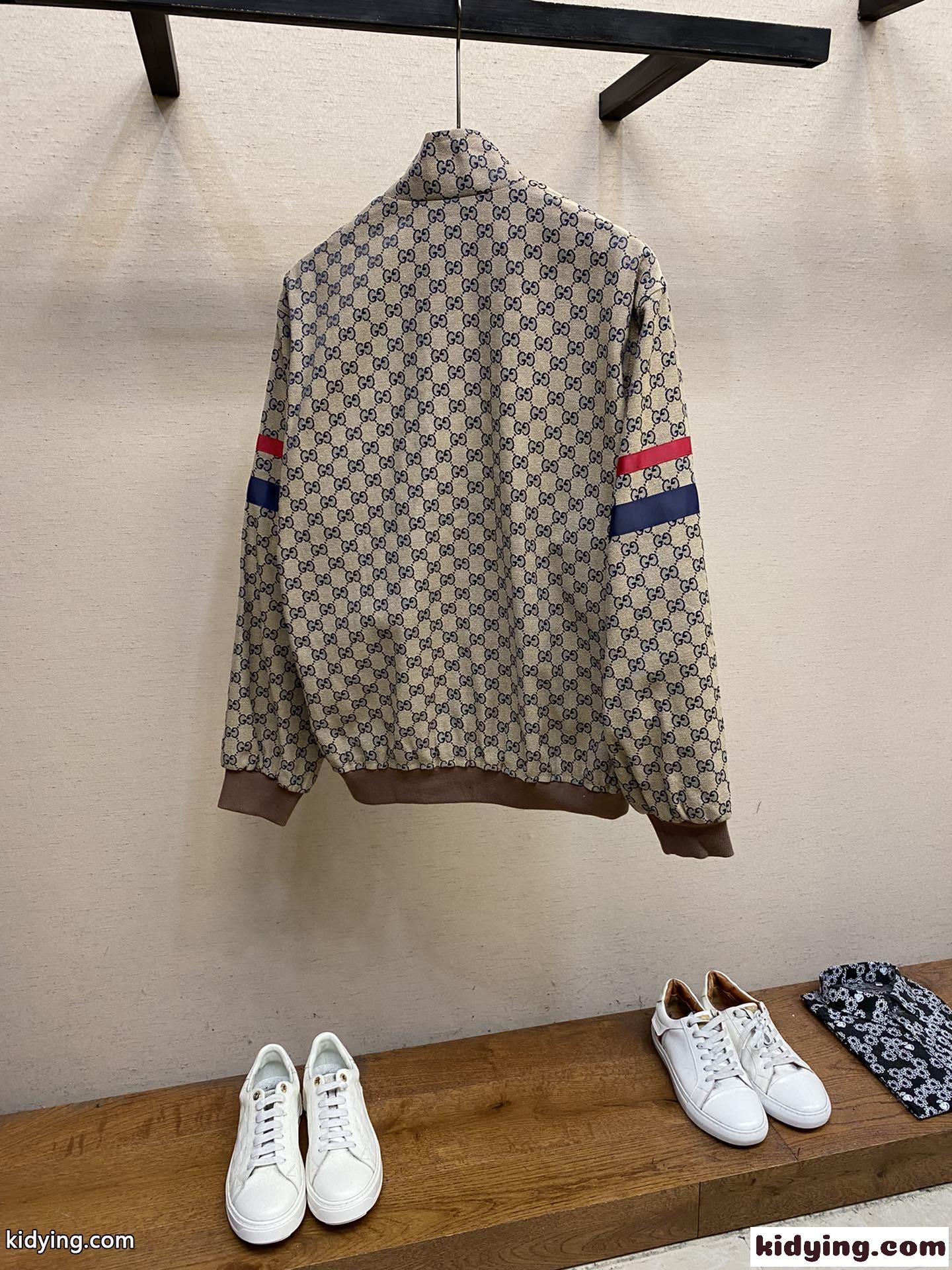 グッチ ジャケット コピー グログラン&レザートリム ロゴジャカード ブルゾン-0