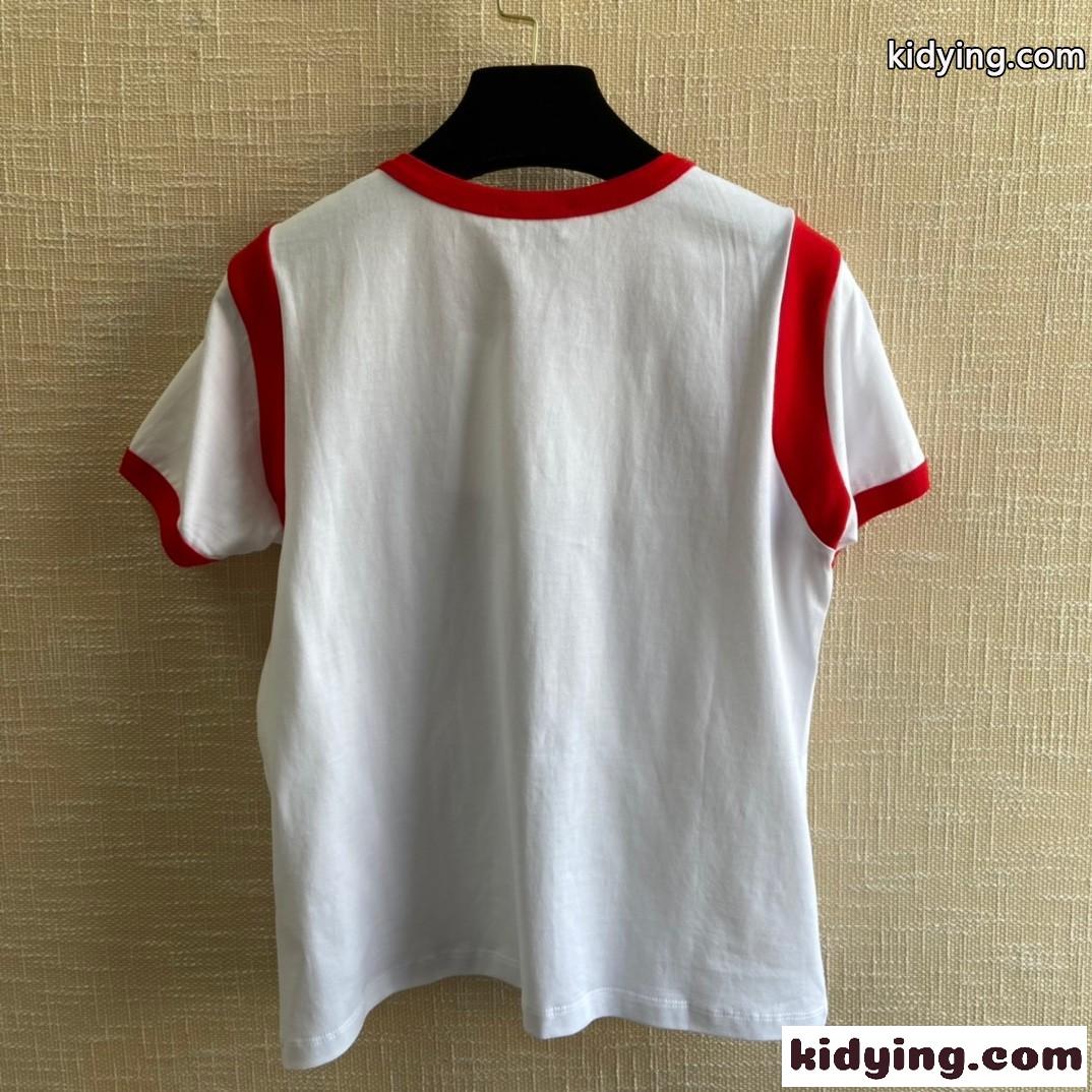 人気 コットン トリオンフ ロゴ プリント セリーヌ Tシャツ コピー 半袖 クルーネック トップス-3