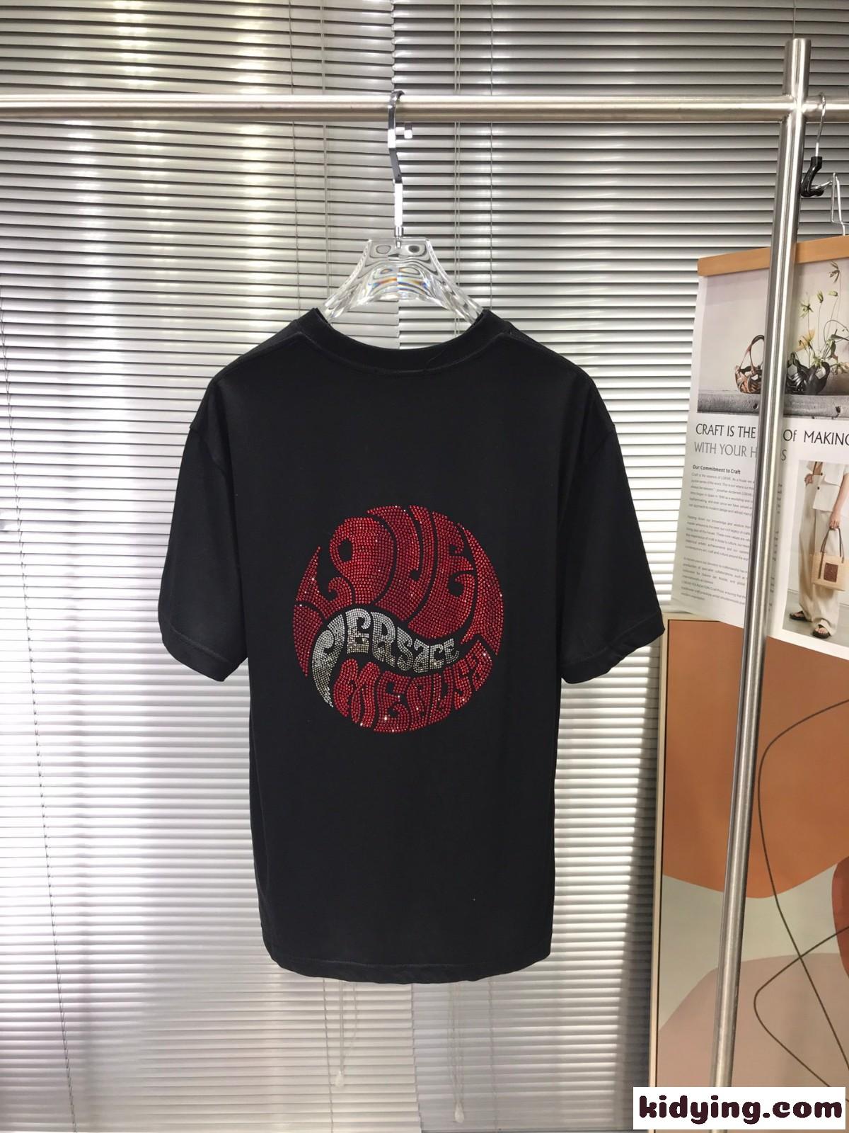 バロッコ シルエット ロゴ 半袖Tシャツ ヴェルサーチェ Tシャツ コピー メンズ トップス-3