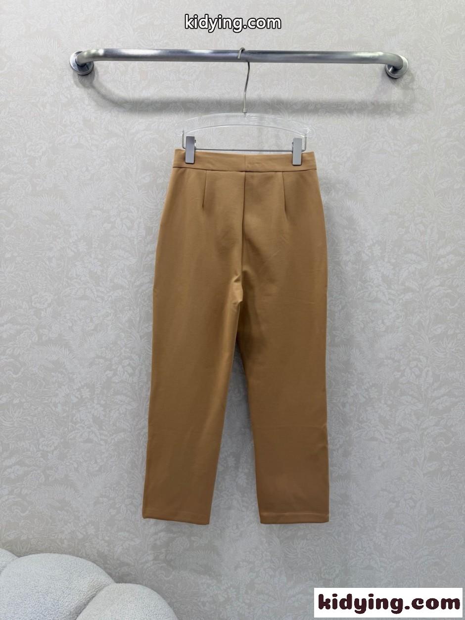 シンプル 上品 テーパードパンツ プラダ パンツ 偽物 レディース キャメル-4