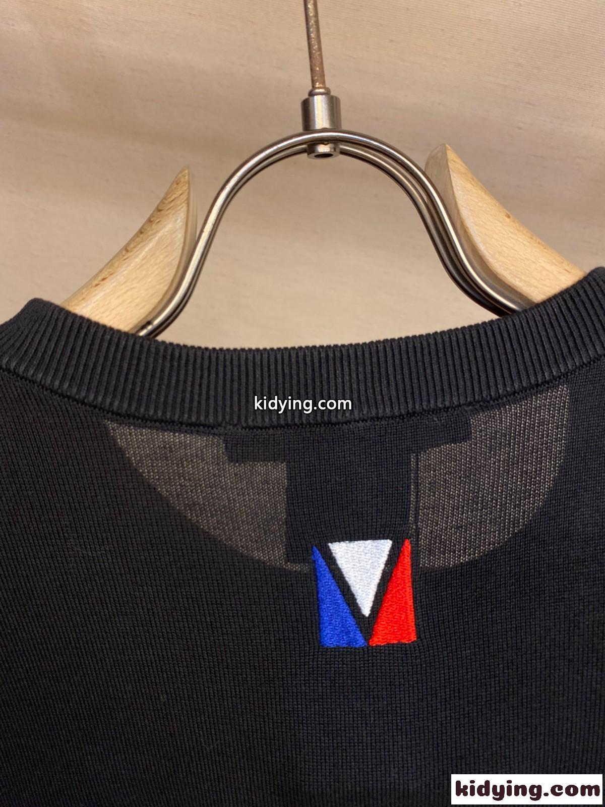 ルイヴィトン Tシャツ コピー エンベリッシュドショートスリーブコットンクルーネック-3