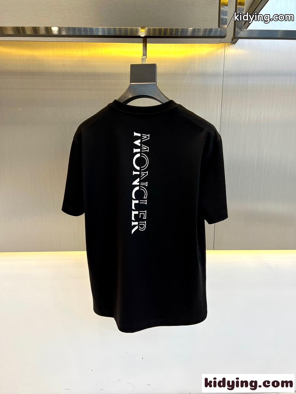 モンクレール Tシャツ コピー カジュアル クルーネック 半袖Tシャツ ブラック-4