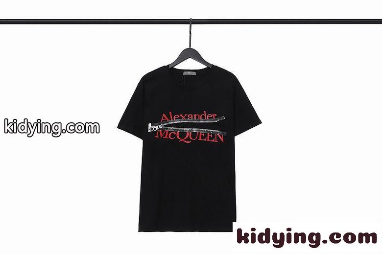 快適 カジュアル おしゃれ クルーネック アレキサンダー・マックイーン 半袖Tシャツ シンプル ロゴ コピー ホワイト ブラック-3