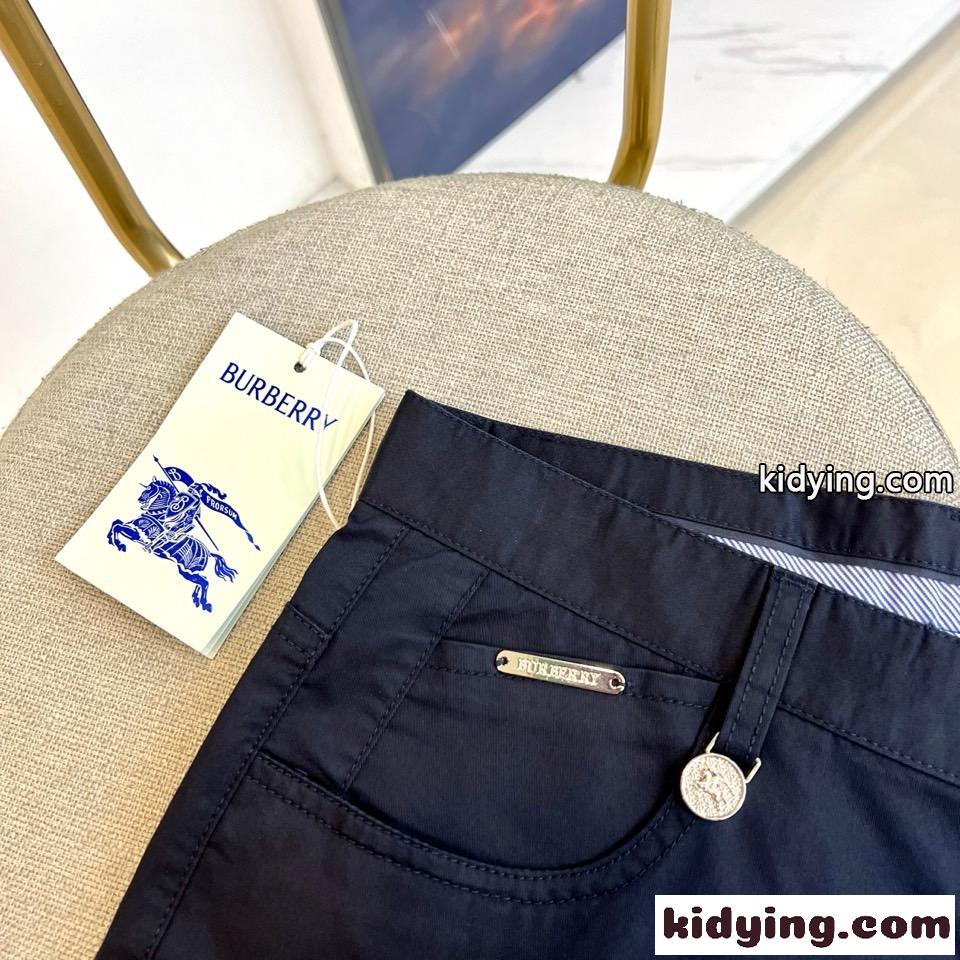 シンプル 上品 チノパンツ バーバリー パンツ 偽物 上品 ズボン ネイビー-2
