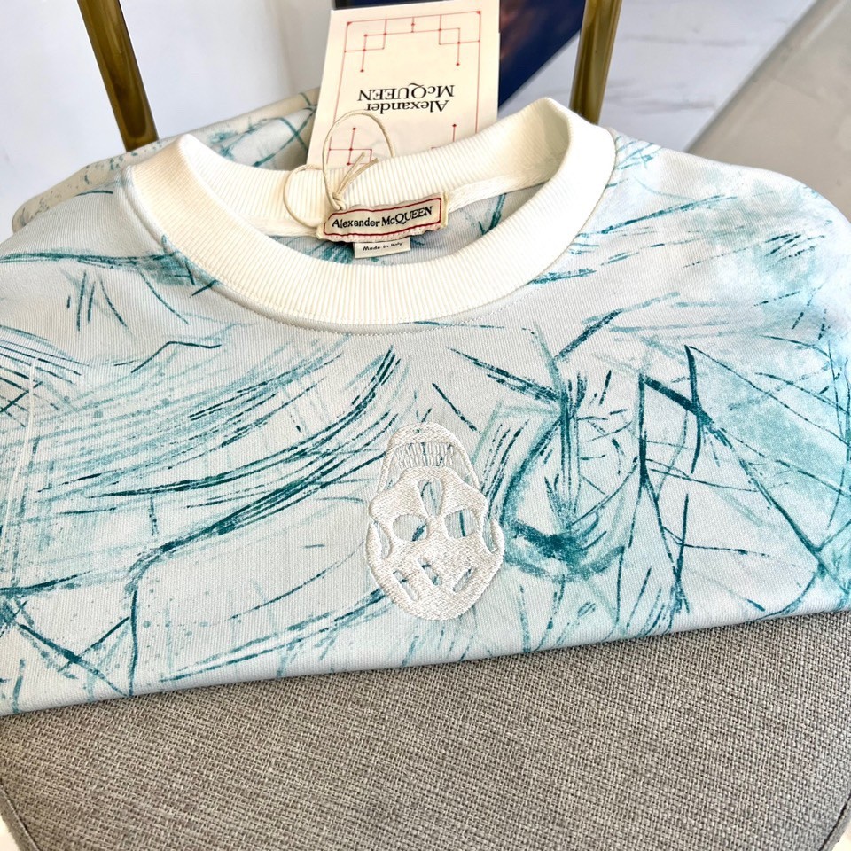 カジュアル クルーネック アレキサンダー・マックイーン Tシャツ コピー ホワイト-2