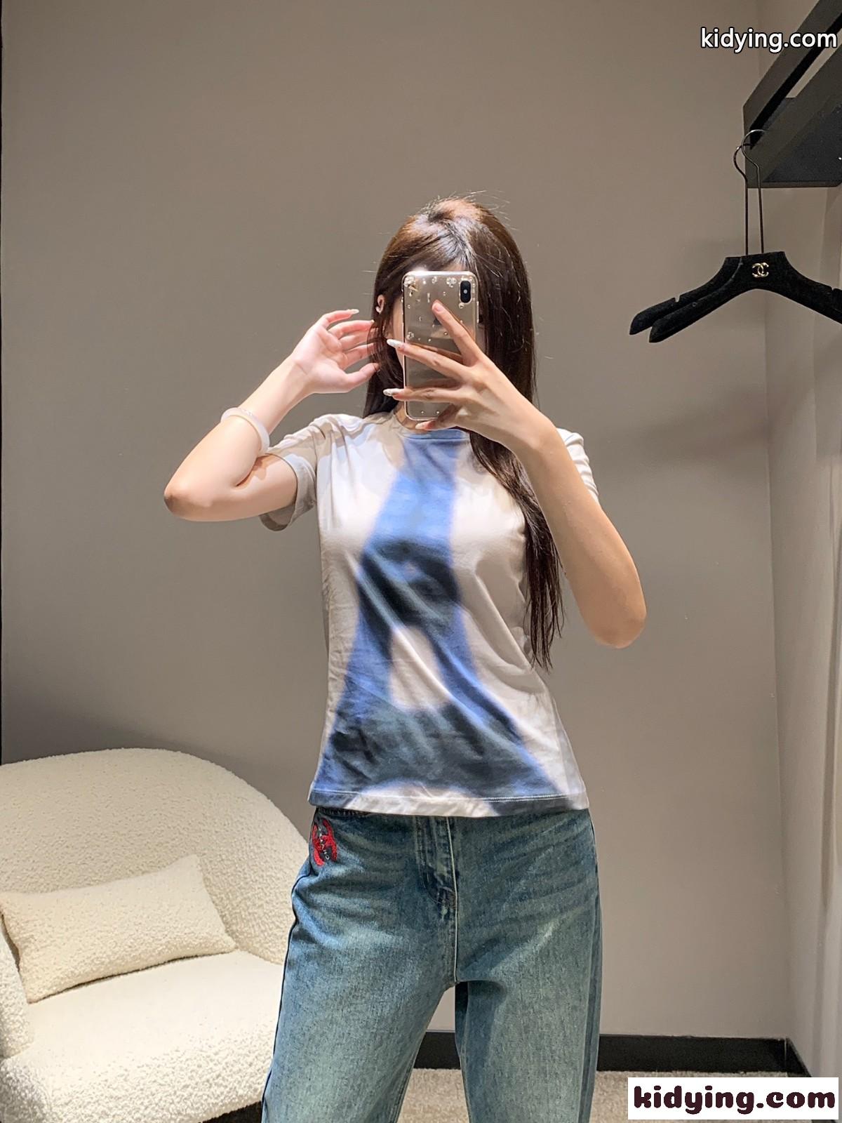 おしゃれ プリント コットン 半袖Tシャツ クリスチャン・ディオール Tシャツ コピー ホワイト-4
