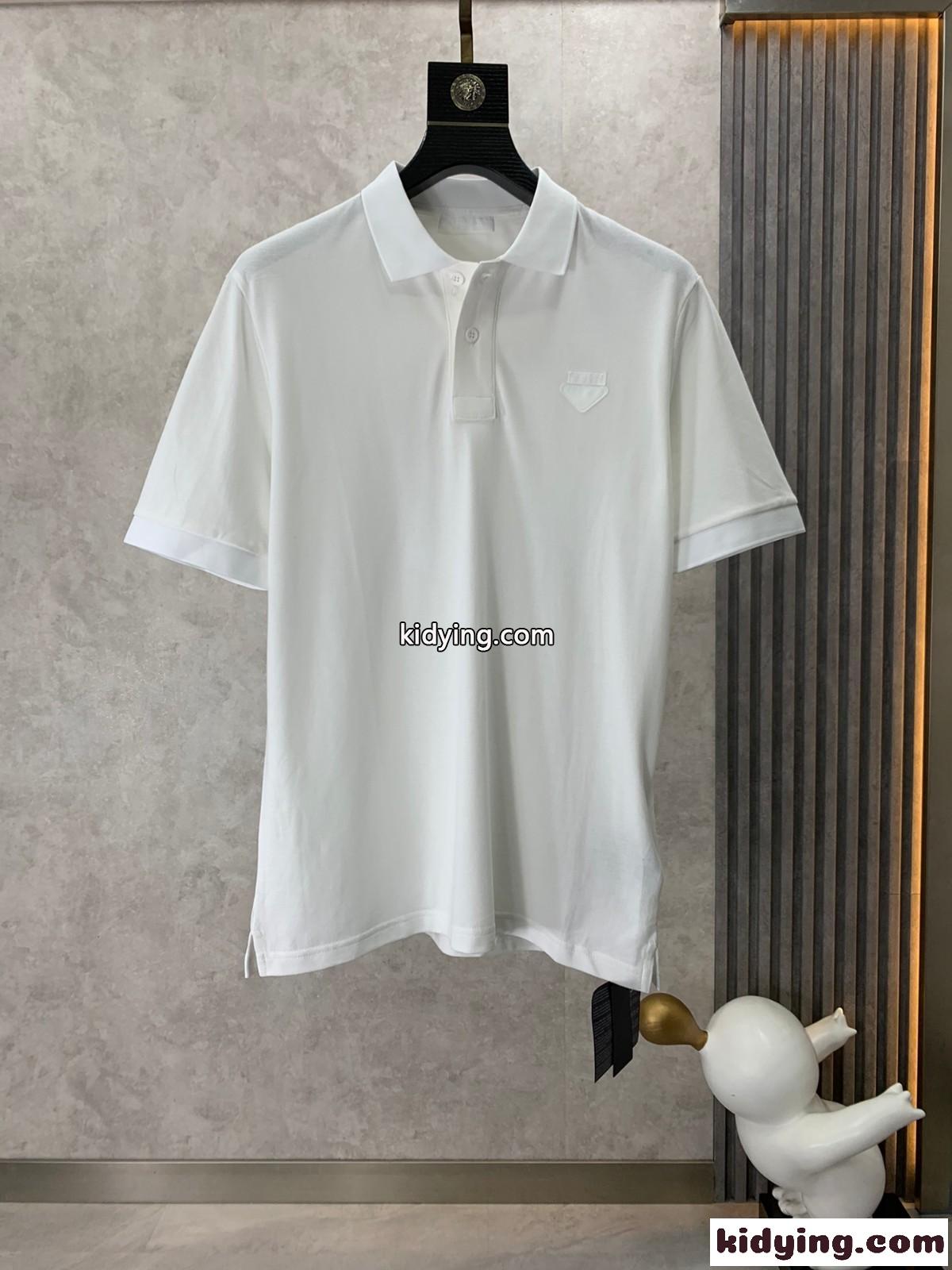 プラダ Tシャツ コピー メンズ ファッション 着心地いい 春夏 半袖 ポロシャツ-0