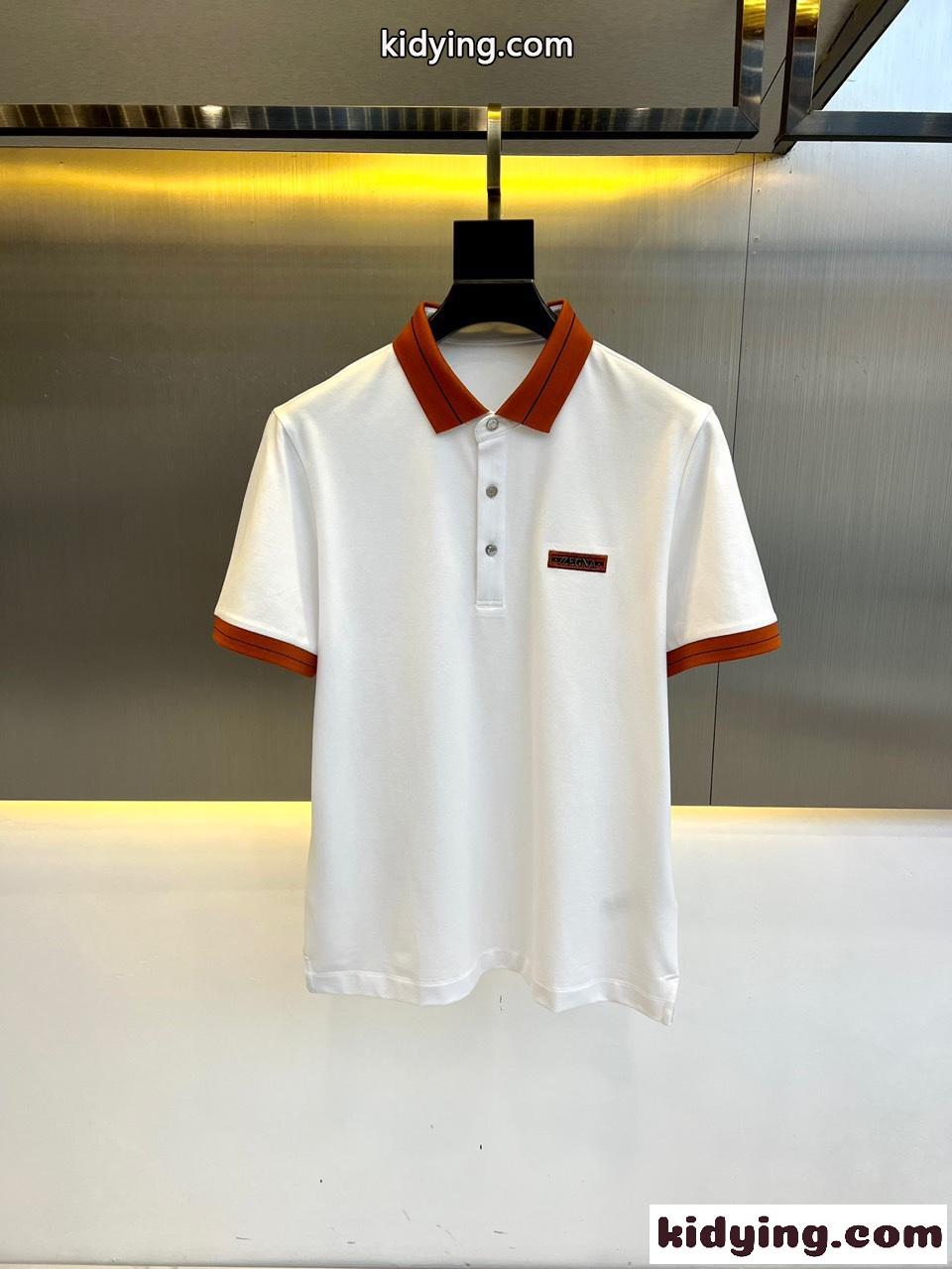 定番 エルメネジルド・ゼニア Tシャツ コピー カジュアル 半袖 ポロシャツ ホワイト-0