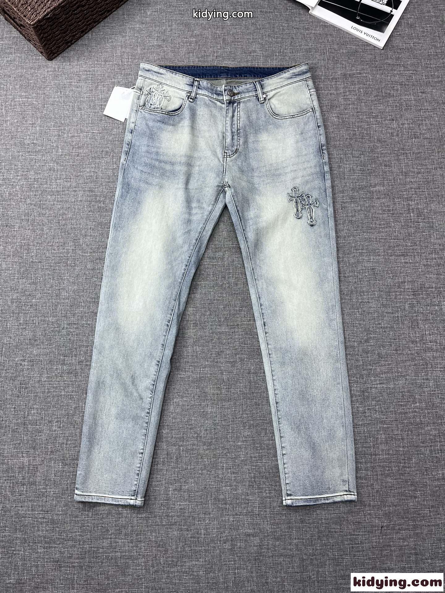 定番 合わせやすい スリム デニムパンツ クロムハーツ ジーンズ コピー メンズ-2
