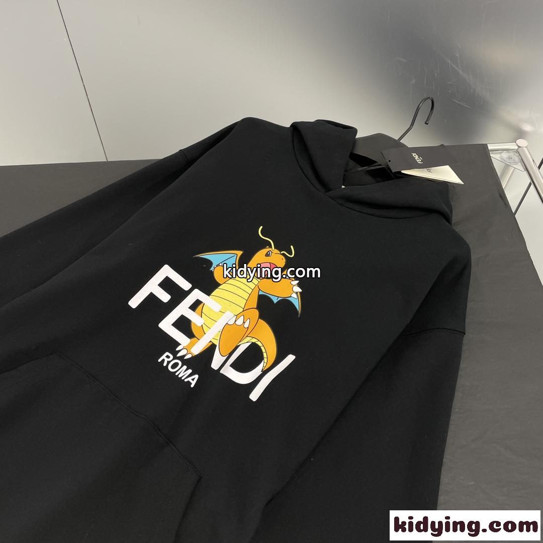 FENDI x FRGMT x POKEMON スウェットシャツ フェンディ パーカー コピー ブラック-2