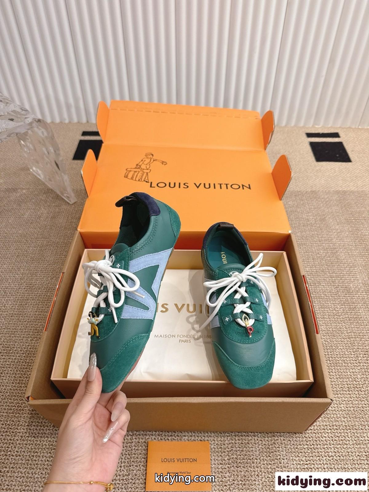 人気新作~LV スニーカリーナ ルイ・ヴィトン スニーカー スーパーコピー グリーン-2