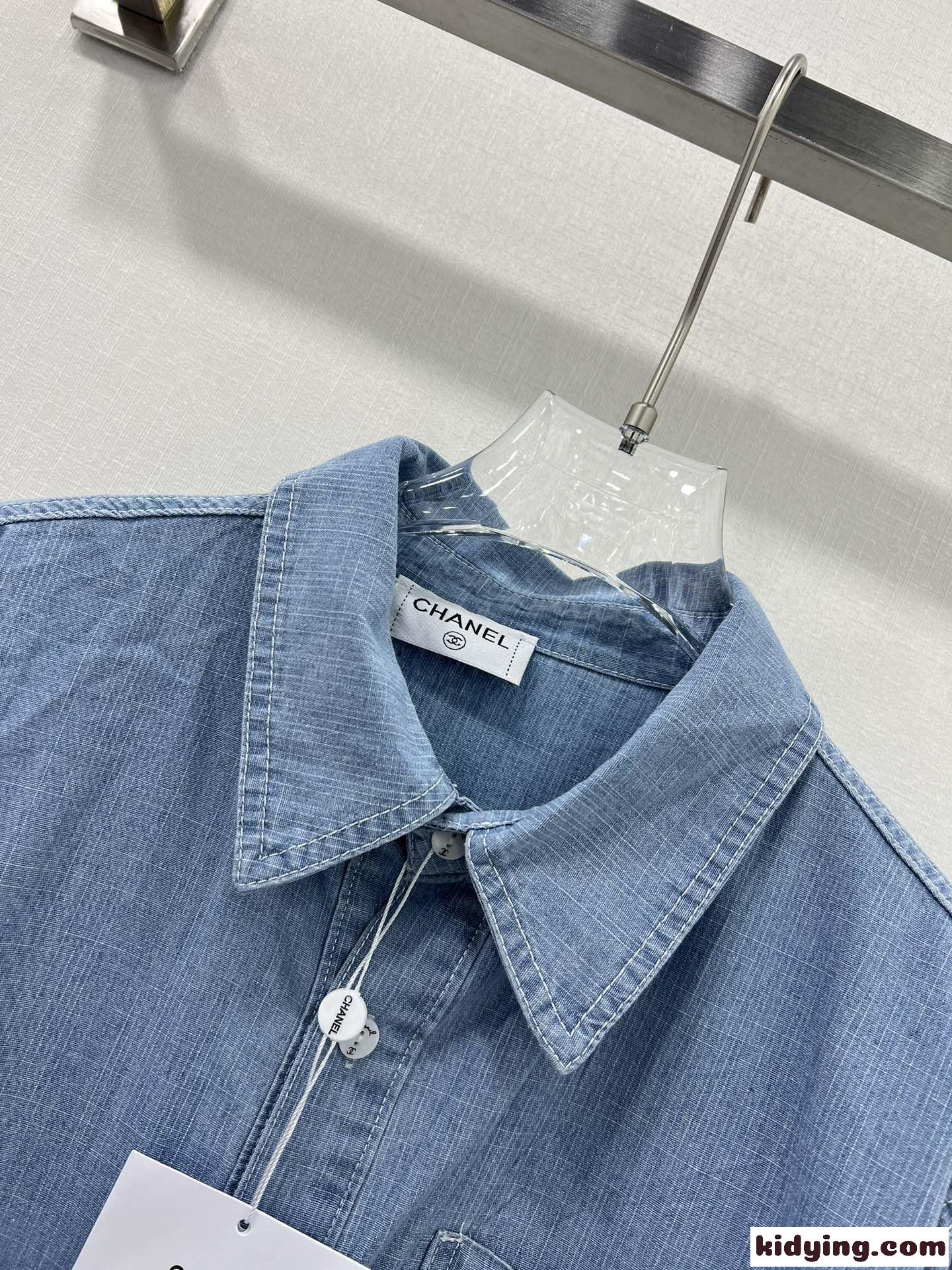 カジュアル 合わせやすい デニム トップス シャネル シャツ 偽物 レディース-1