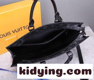 トップレベルのオリジナル ルイヴィトン バッグの種類 コピー Sac Plat Horizontal ZippéブリーフケースはMonogram Eclipse帆布と皮革を取材します-4