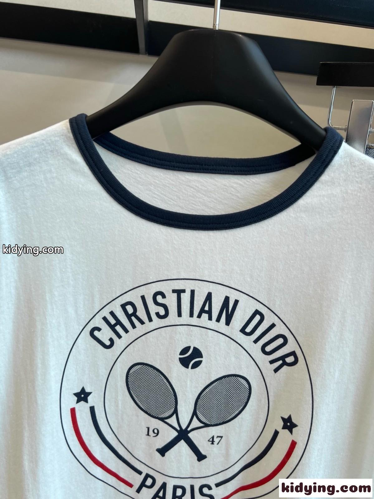 コットン & リネン Dior Vibe Tシャツ クリスチャン・ディオール Tシャツ コピー クルーネック-1