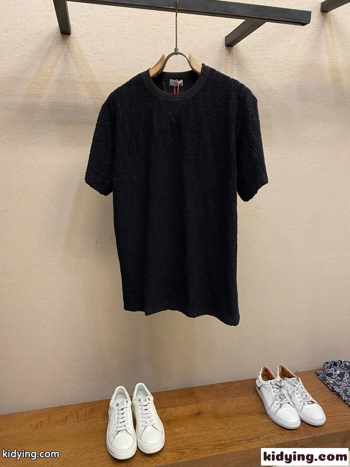 テリーコットン ジャカード クリスチャン・ディオール Tシャツ コピー ブラック-0